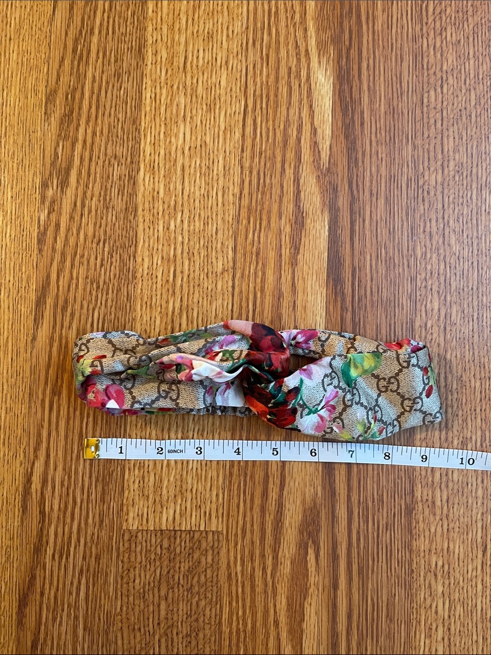 Gucci Blooms GG 100% Silk Floral Print Headband Beige Pink and Green Women’s OS - Picture 7 of 7